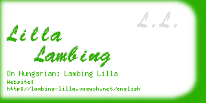 lilla lambing business card